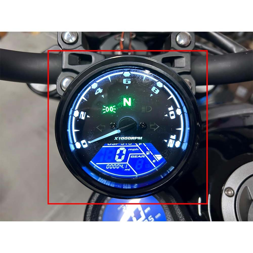 Black LCD Digital Waterproof Motorcycle Gauge Speedometer Tachometer Odometer