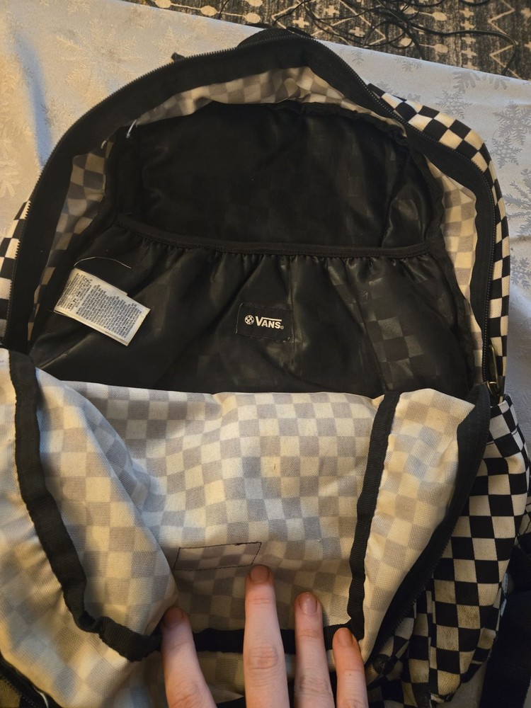 Vans Old Skool Checkerboard Backpack Black and White
