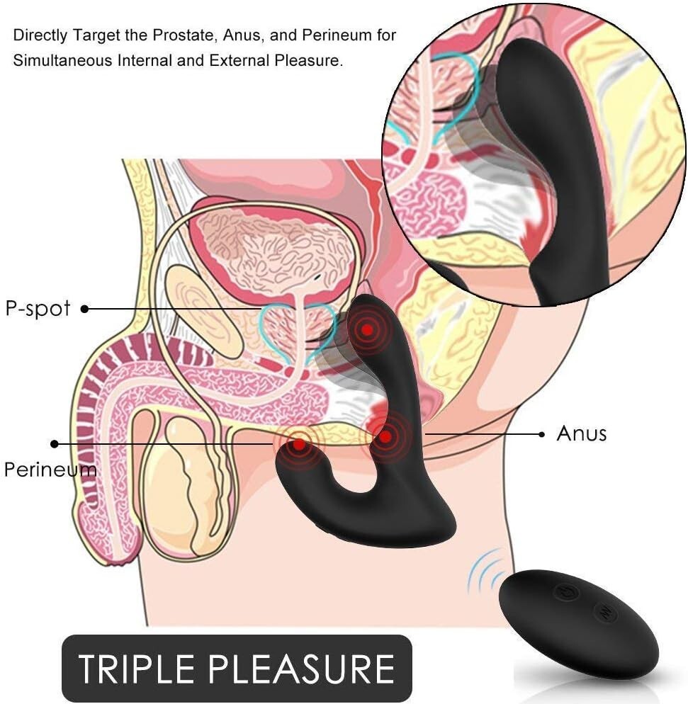 Vibrating Butt Plug Vibrator with Remote Control, 9 Vibration Silicone Anal Plug