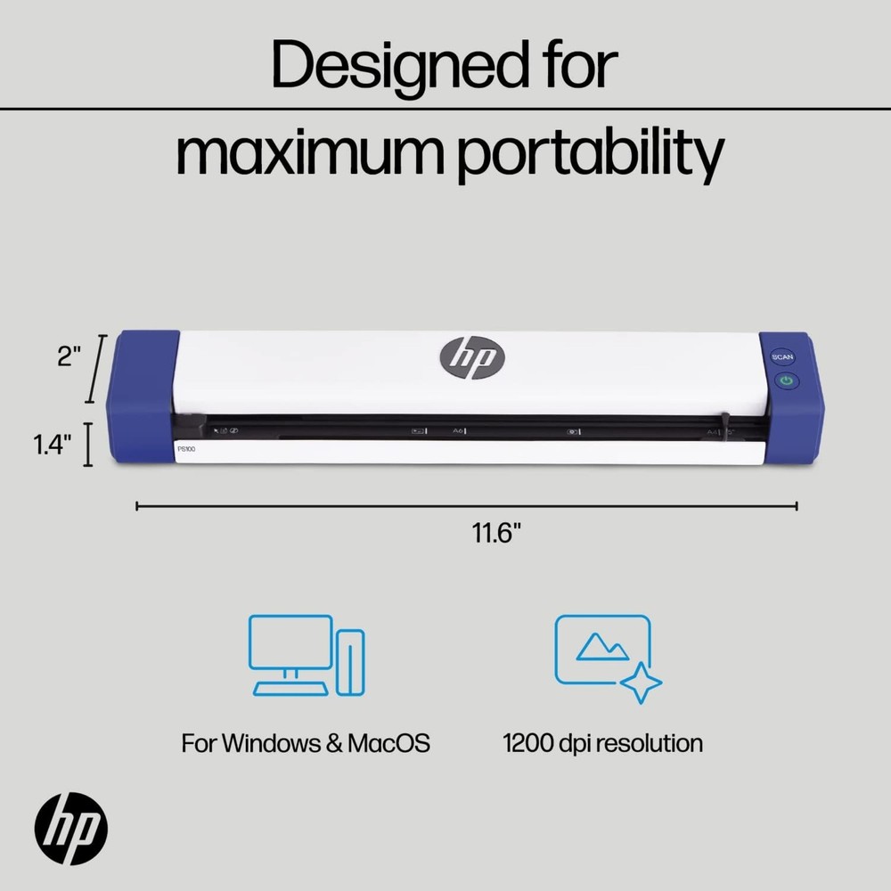 HP USB Document Scanner & Photo Scanner for 1-Sided Sheetfed Digital Scanning