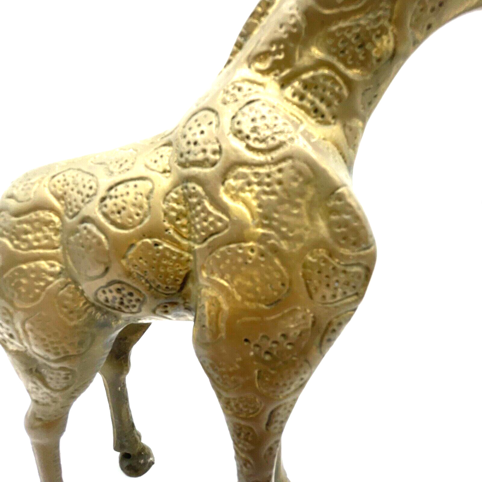 Vintage Mid Century Modern SOLID Brass Giraffe Figurine Statue 8" x 8" x 4"