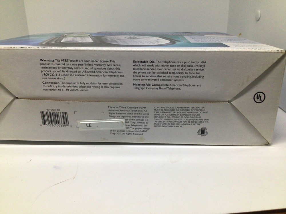 AT7T 2.4 GHZ CORDLESS ANSWERING SYSTEM 1477 Untested