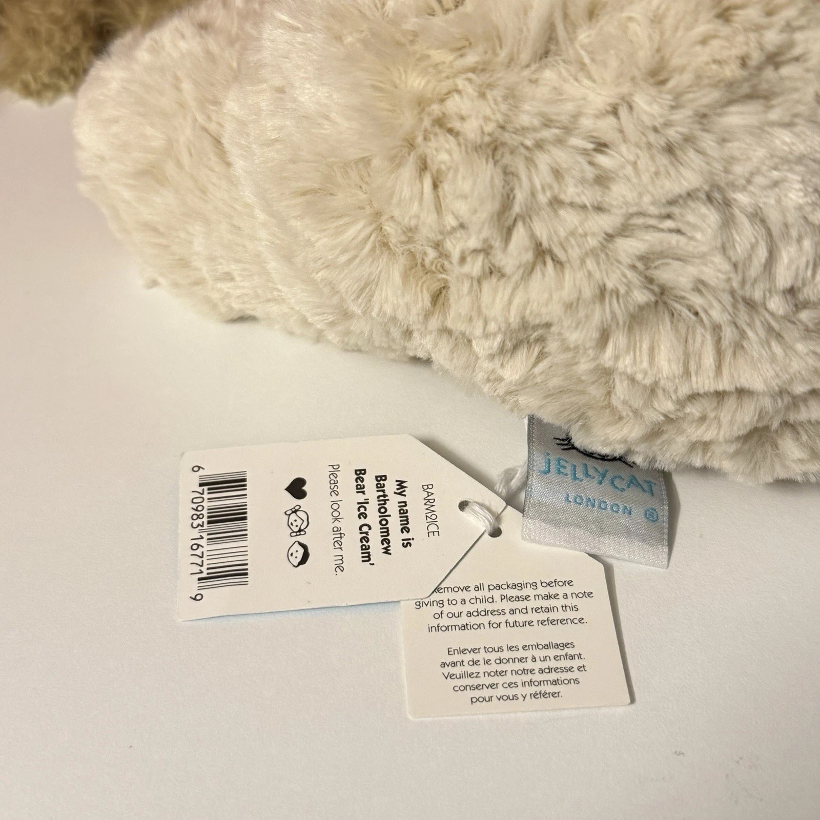 Jellycat Bartholomew Bear Ice Cream Oatus Bear NYC Exclusive