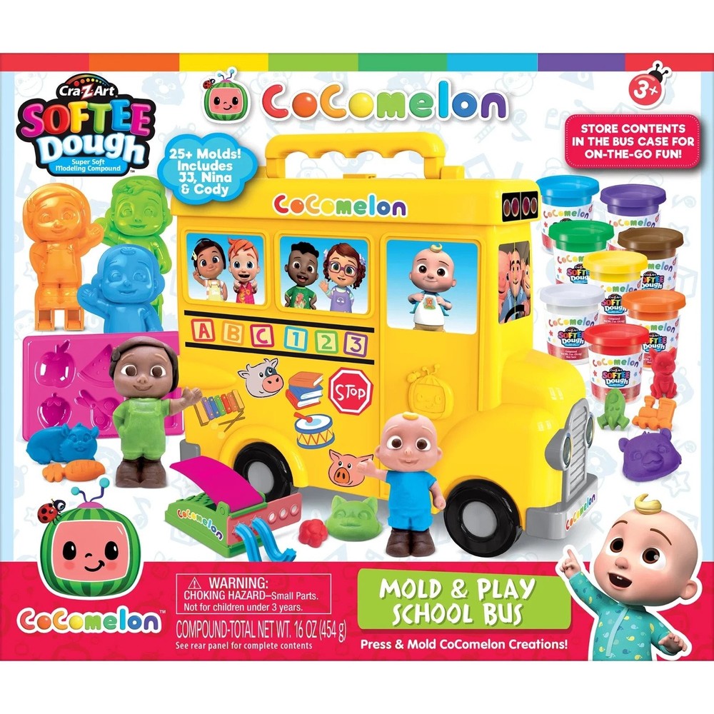 CoComelon: Mold & Play School Bus Softee Dough Kit