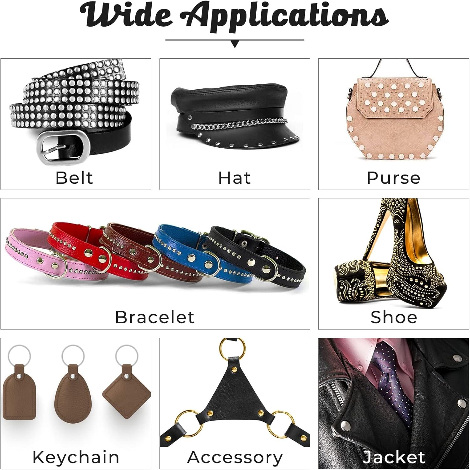 240 Sets Leather Rivets Kit, Double Cap Brass Rivets Leather Studs with 3PCS Set