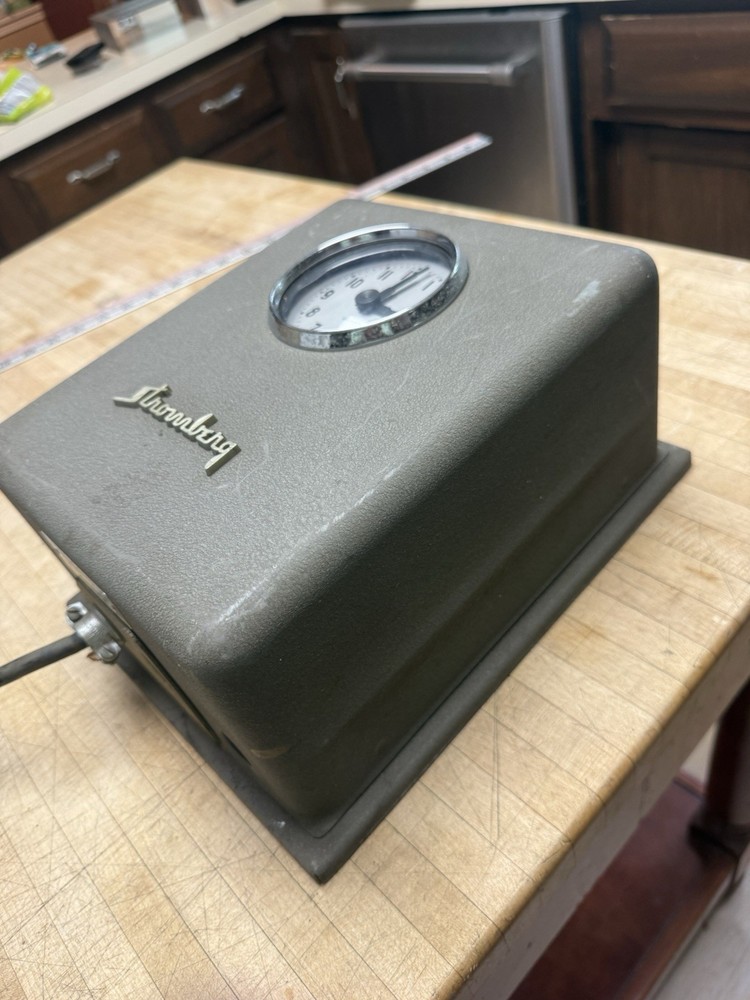 Vintage Stromberg Time clock Gray Industrial