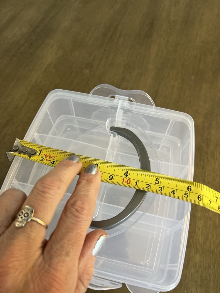 Stackable Storage Container, Coear Plastic, 6 Compartments, Square, 8x8x6 in