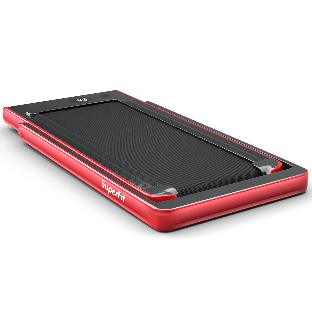 2 in 1 Folding Treadmill 2.25HP Running Machine w/ Dual Display Red