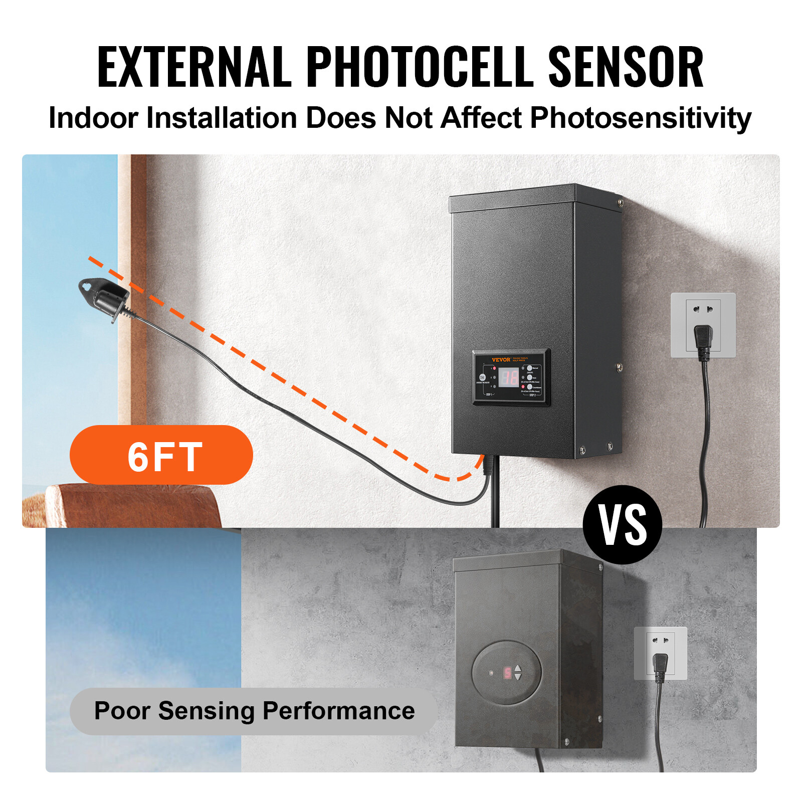 VEVOR 600W Low Voltage Landscape Transformer with Timer and Photocell Sensor