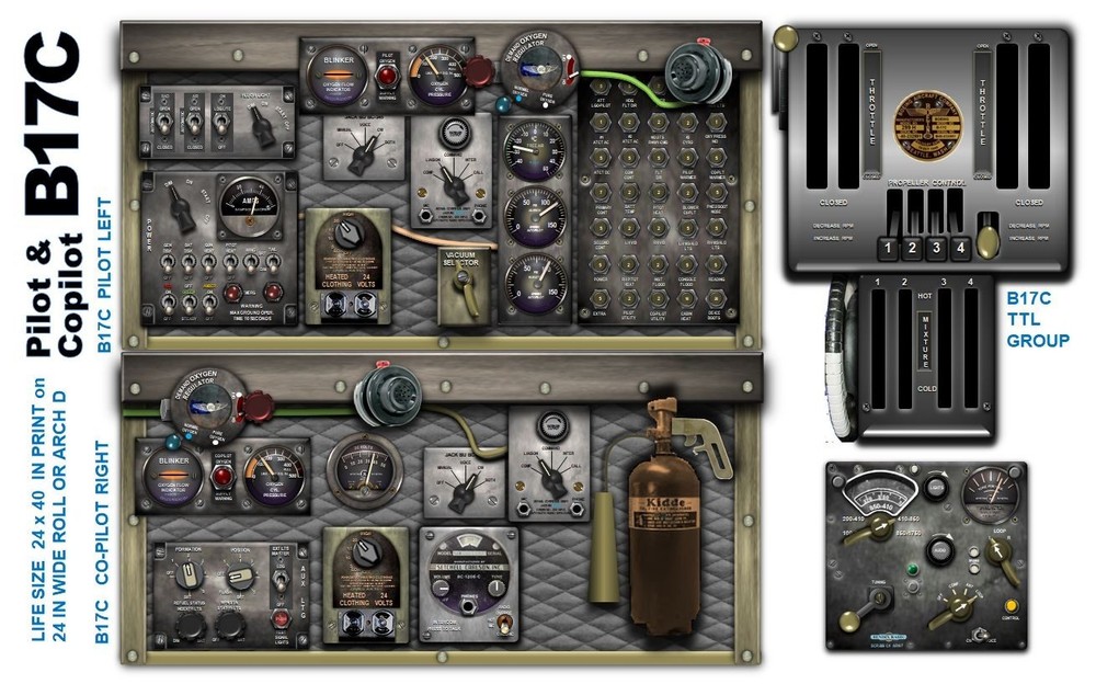 B17 FORTRESS COCKPIT instrument panel CDkit