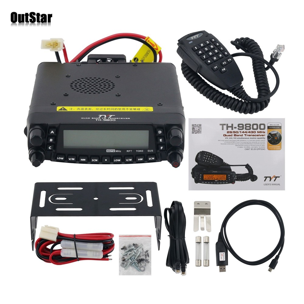 TYT TH-9800 PLUS 50W Quad Band Transceiver Mobile Radio with Programming Cable