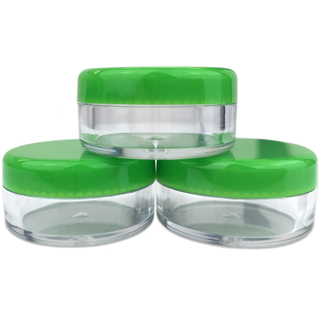 1000 Pieces 5 Gram/5ML Green Plastic Makeup Cosmetic Cream Sample Jar Containers