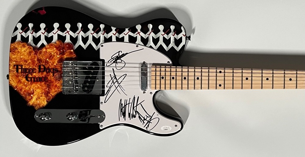 Three Days Grace Fully JSA Autograph Signed Guitar