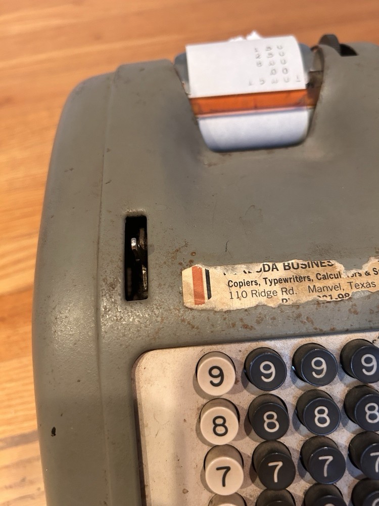 Vintage Adding Machine Calculator With Paper Roll Register