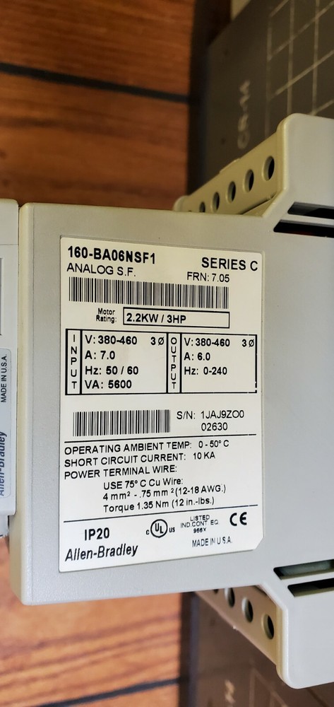 Allen-Bradley Variable Speed Controller, 160-BA06NSF1 Ser C with 160-DN2