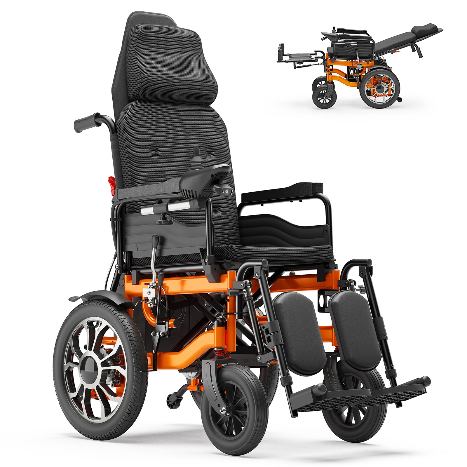 Used Electric Wheelchair Reclining Foldable Lightweight Mobility Motorized