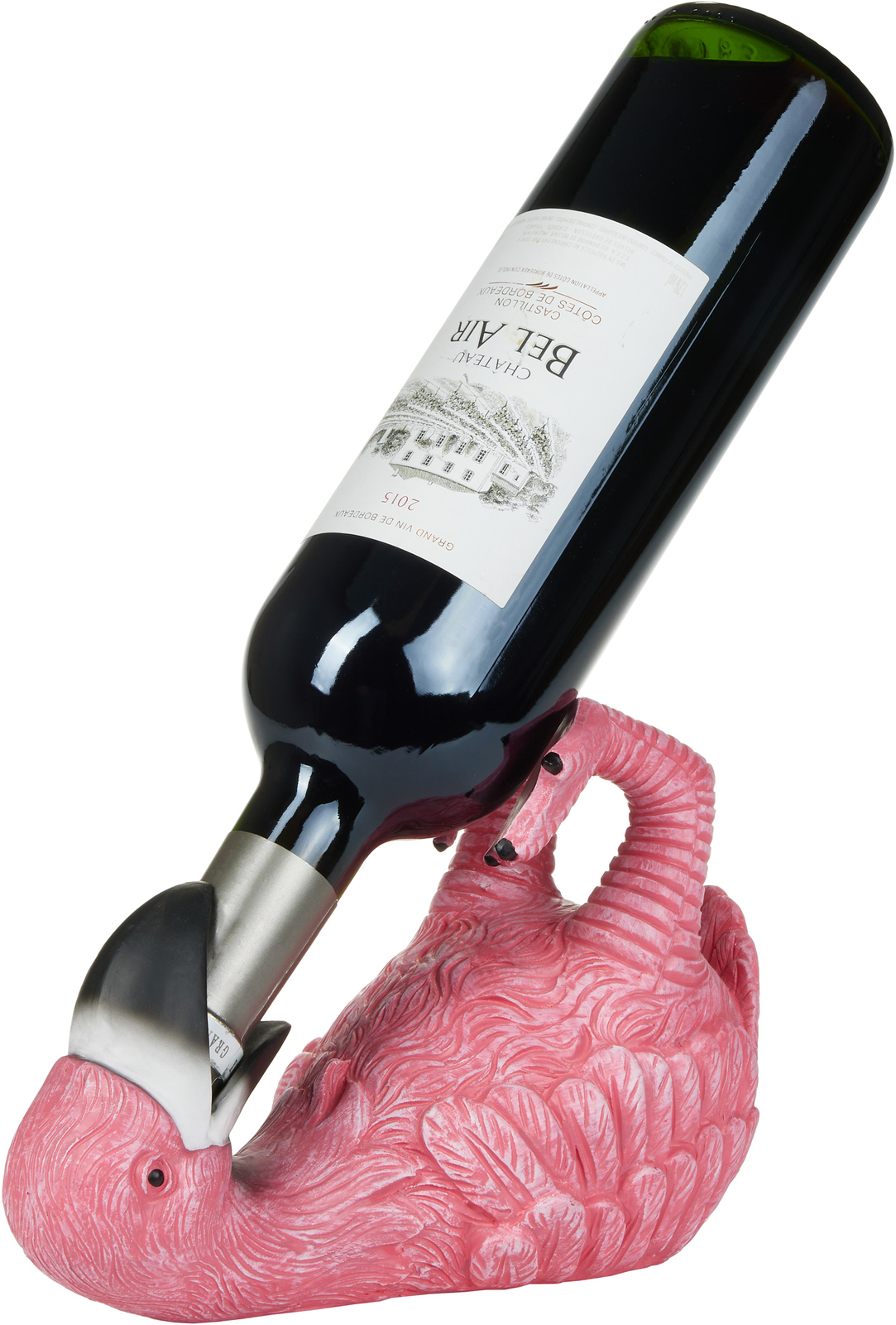 BRUBAKER Wine Bottle Holder Thirsty Flamingo - Drunk Animals - Polyresin