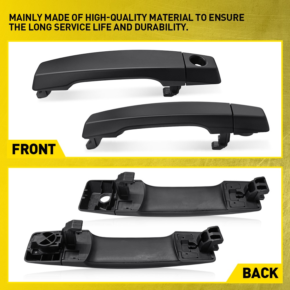 For Nissan Titan 2004-2015 Full Driver Passenger Black Outside Door Handle 4-40X
