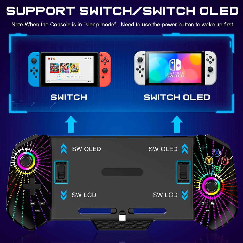 Switch Pro Controller for Switch/OLED, Handheld Grip with Hall Effect Joystick