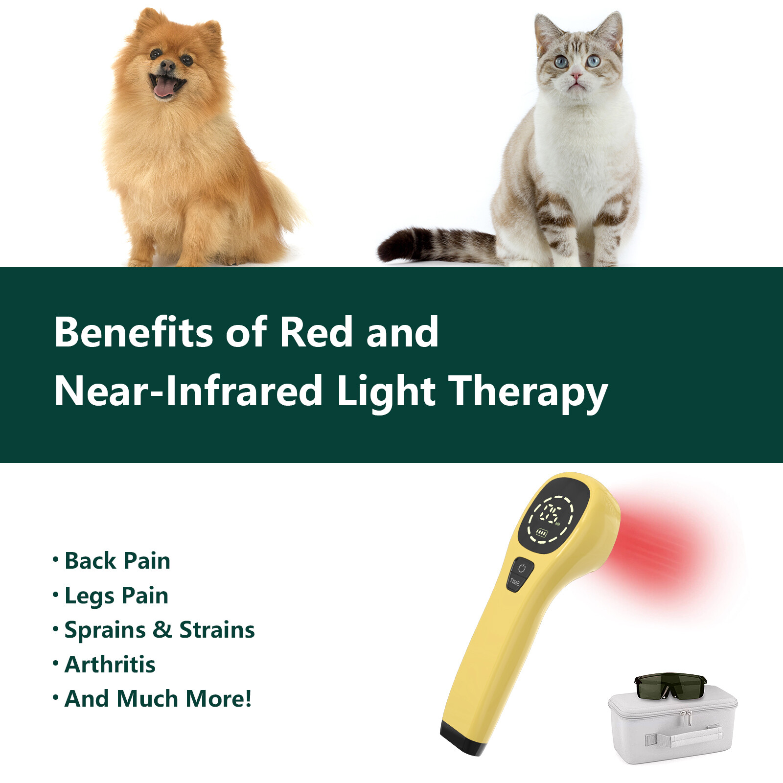 Vet Soft Laser Therapy device For Pet Cat Dog Horse Pain Relief 650 / 808 nm NIR