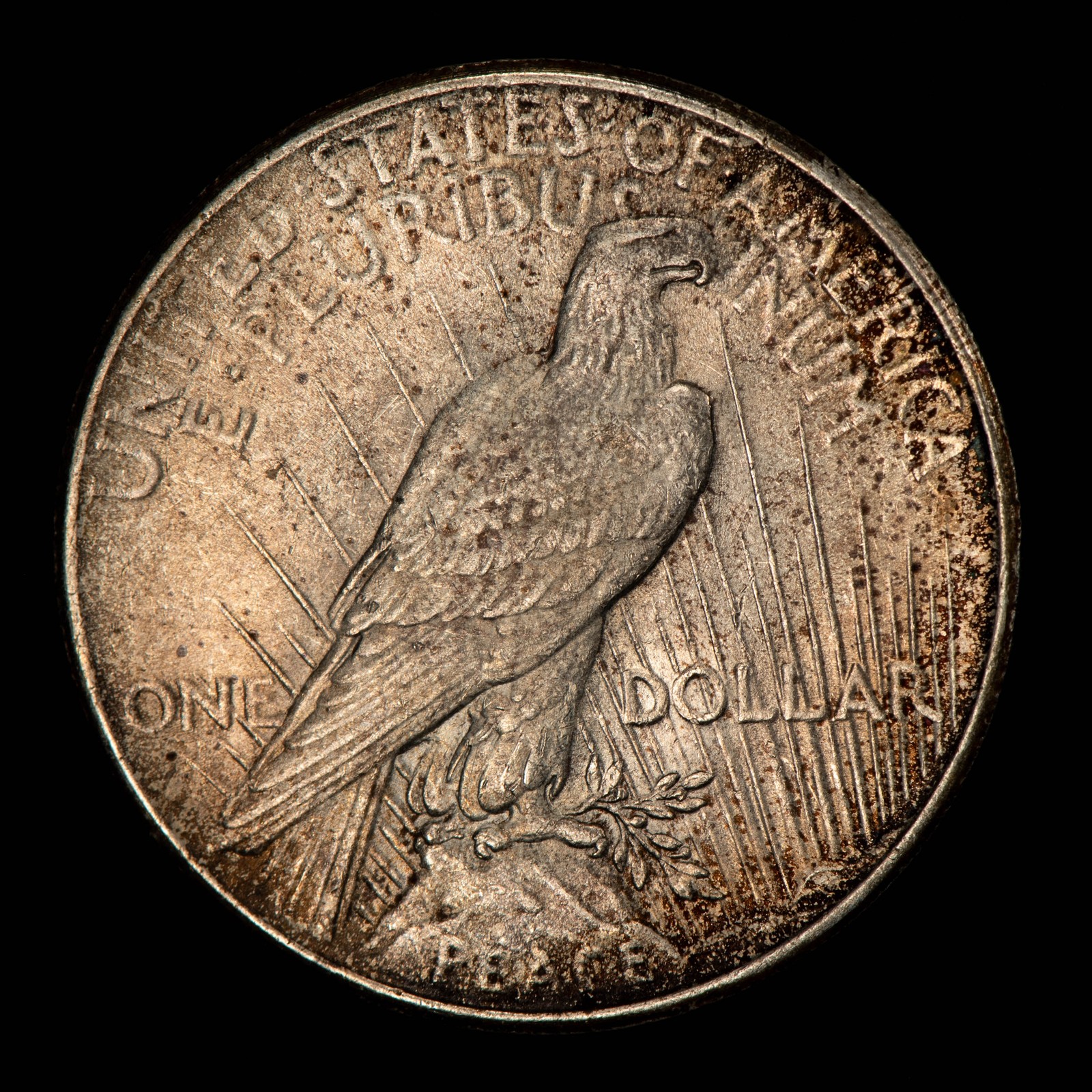 1925 $1 Silver Peace Dollar - PQ Neon Accent Toning - SKU-D7666