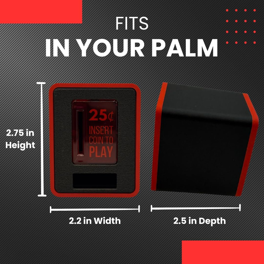 Insert Coin Cube - Pushable Insert Coin Button, Lights, & Sound Color BLACK