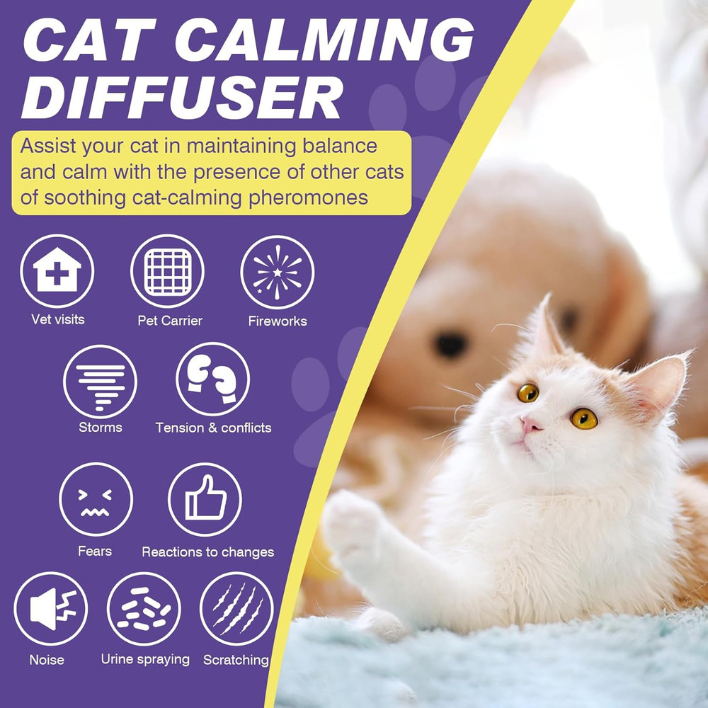 Cat Calming Diffuser Refills, 8 Pack Pheromones for Cats Refill Long-Lasting 240