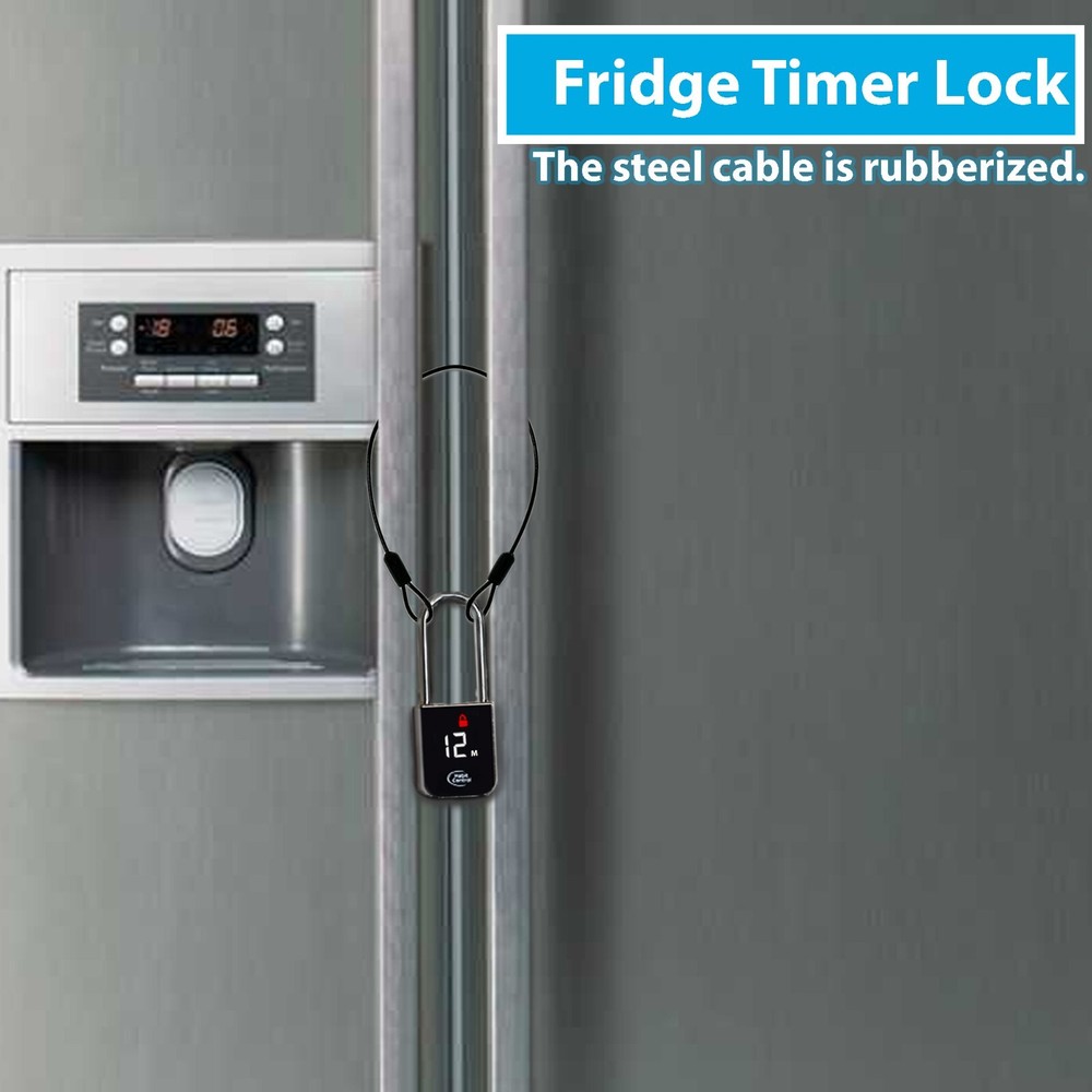 Habit Control Time Lock, Timed Locker Padlock, Pad Lock with Timer & Steel Cable