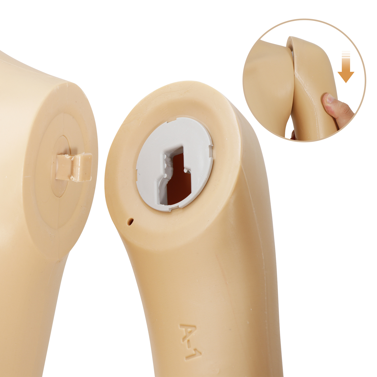 Female Mannequin Full Body PP Realistic Display Head Turns Dress Form with Base