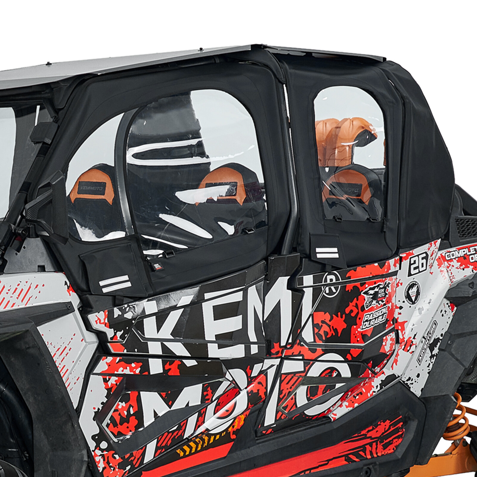 UTV Upper Door Framed Cab Enclosure for Polaris RZR XP 4 1000 XP 4 Turbo 2019-23