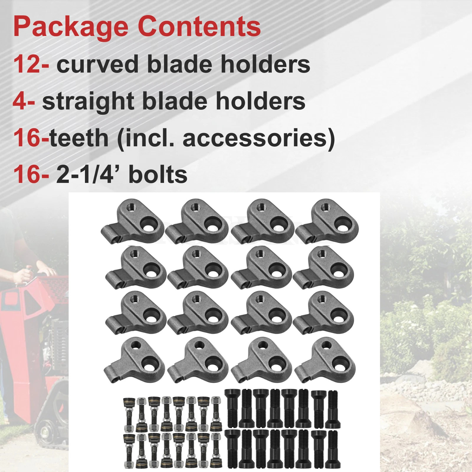 For BARRETO SG30 Stump Grinder Teeth Kit W/ 2-1/4" BOLTS Replace Grinder Teeth