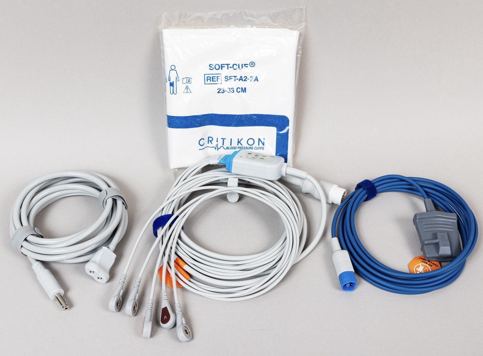 Philips IntelliVue X2, MP2 Accessories Kit Bundle - Cuff, Hose, SpO2, 5-Lead ECG