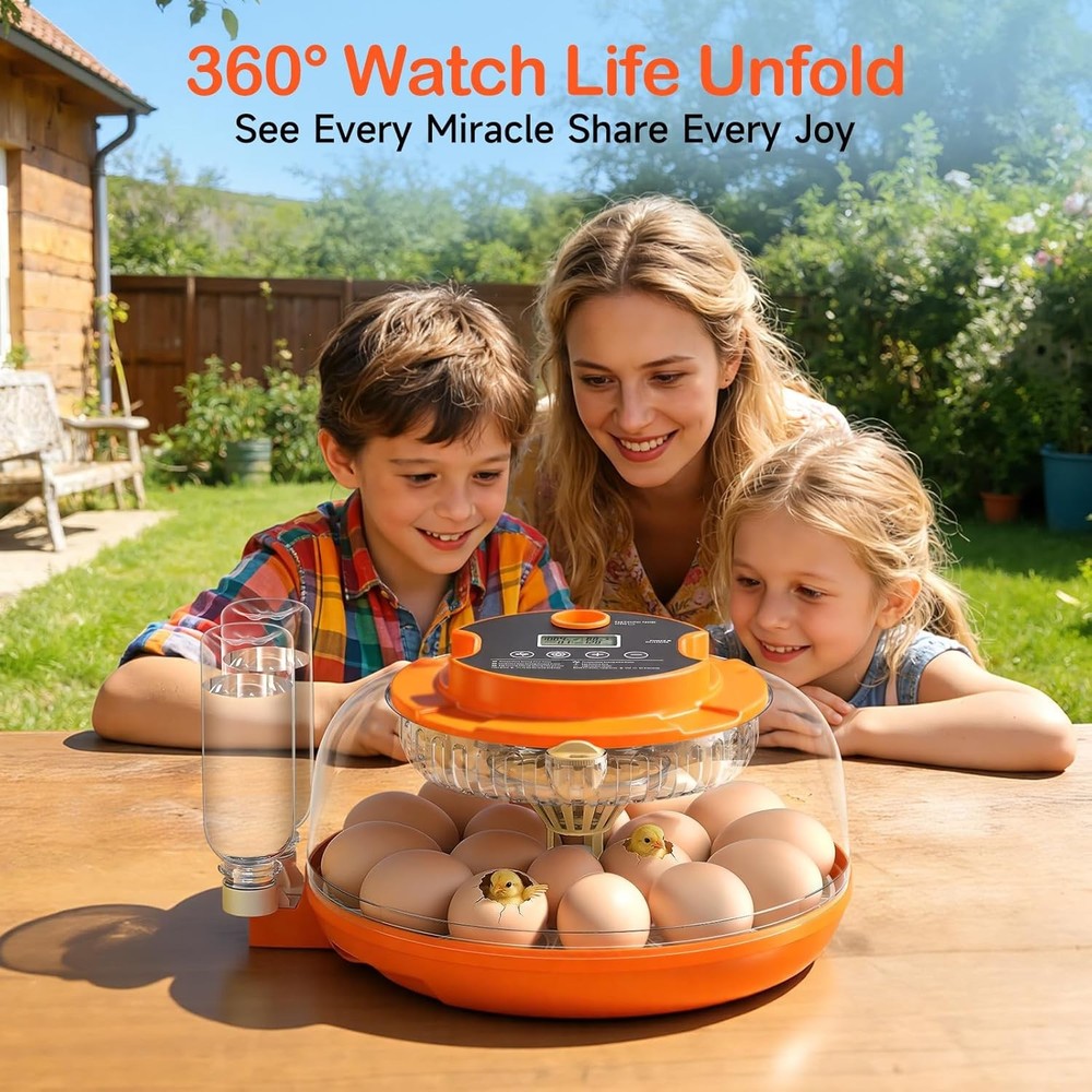 18 Egg Incubators for Hatching Eggs, Automatic Egg Turning and Humidity Control