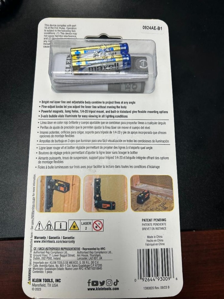 Klein Tools 93PTL Red Pocket Laser Level