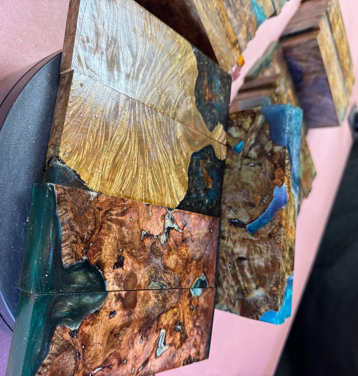 STABILIZED HYBRID MANGO BURL,KNIFE SCALE,TOOL HANDLE, This Sell Is For 1 Pair!