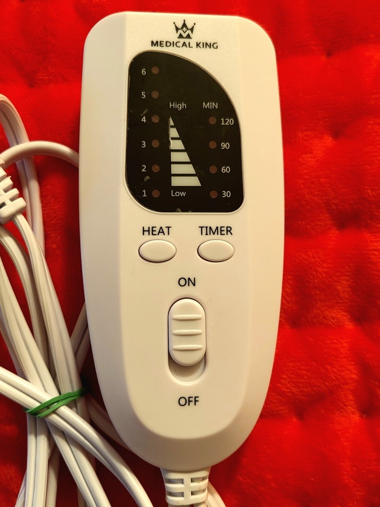 **NEVER USED** Large 24" Soft Red Electric Heating Pad Remote Control Timer