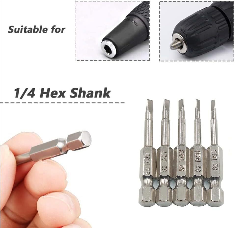 5 Piece Magnetic Triangle Screwdriver Bit, S2 Steel Triangular Screwdriver Bi...