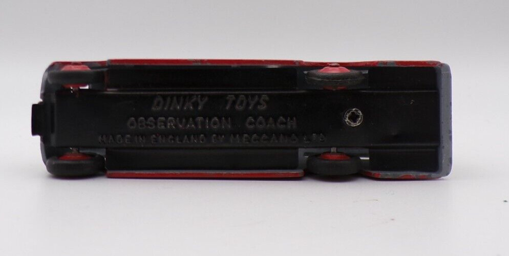 DINKY OBSERVATION COACH GREY/RED REPAINTED GOOD UNBOXED.