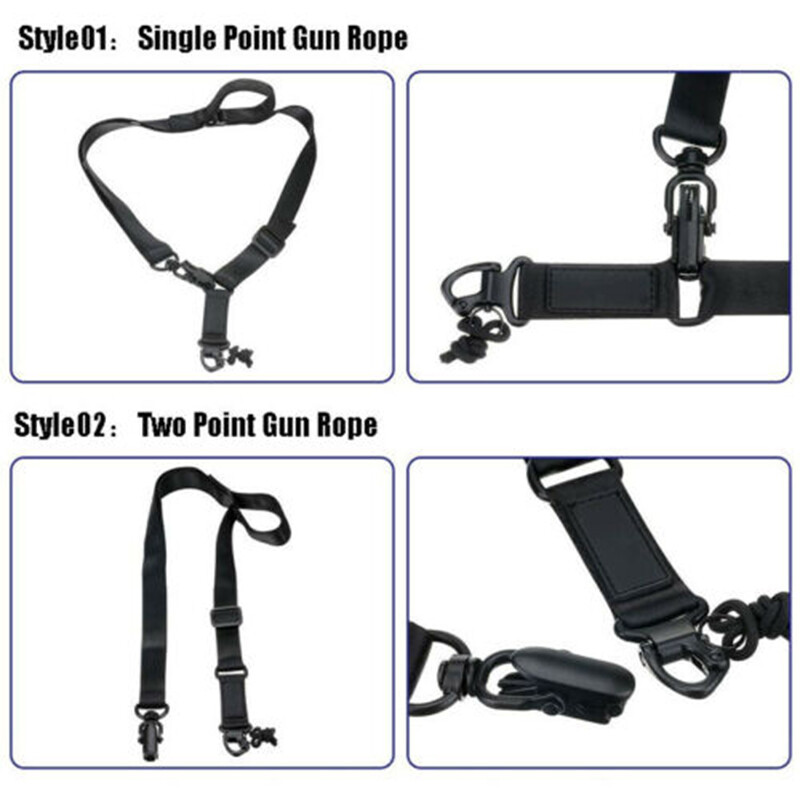 Tactical Gun Sling 2 Point Metal Gun Strap Airsoft Shooting Hunting Accessories
