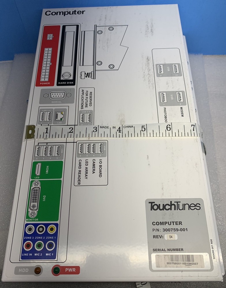 TOUCHTUNES JUKEBOX VIRTUO COMPUTER NOT WORKING FOR PARTS OR REPAIR