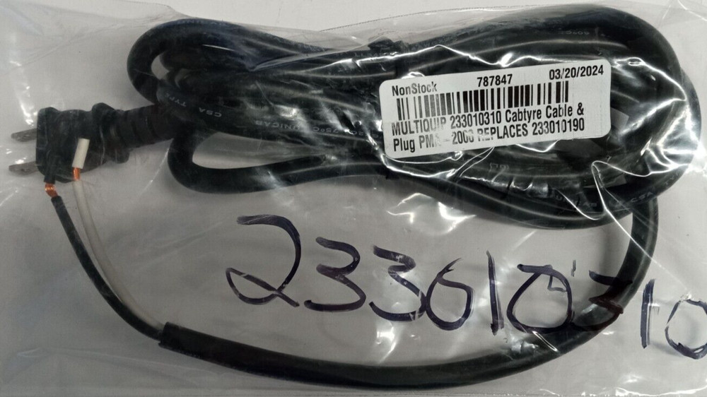 MULTIQUIP 233010310 Cabtyre Cable & Plug