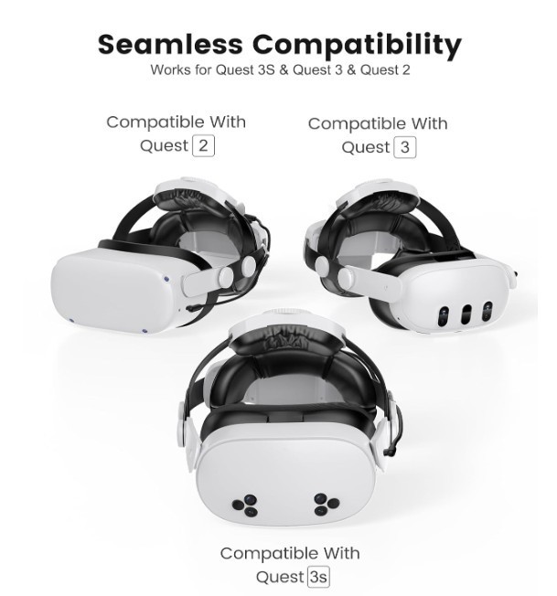 MQ2000 Series Oculus Quest 2/3 Replaceable Head Strap No Battery New