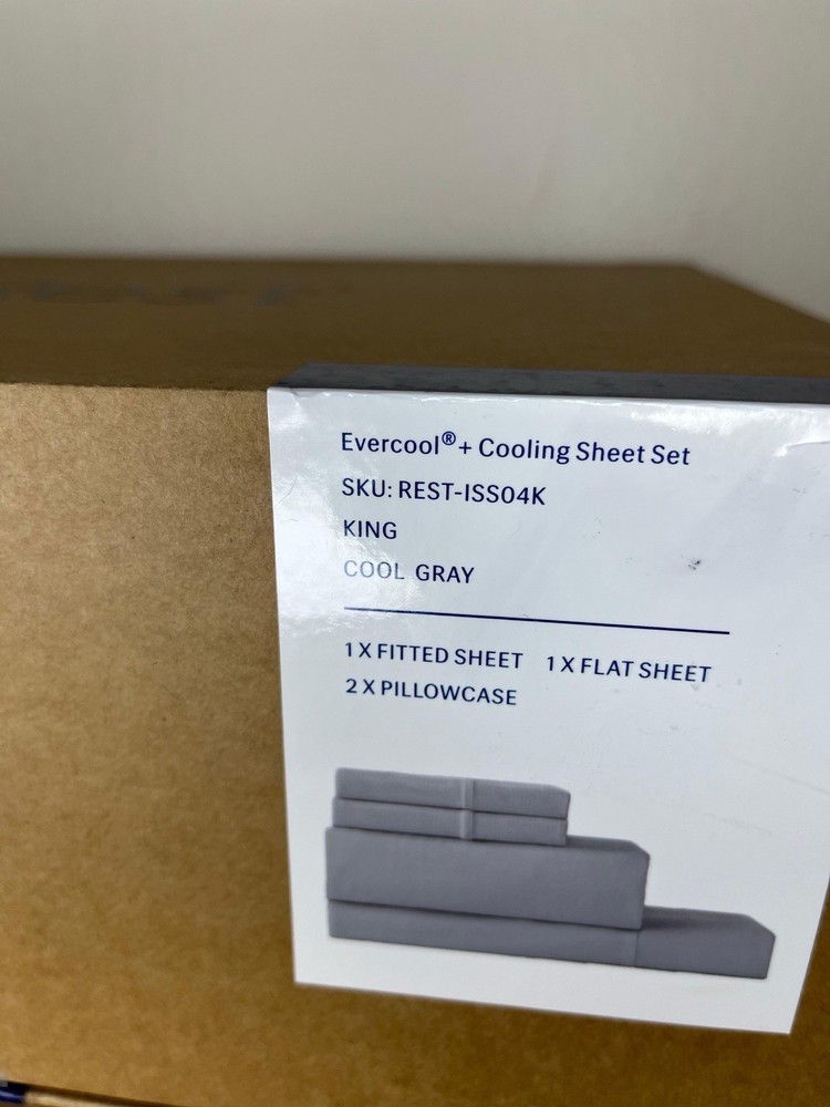 Rest Evercool+ Cooling Sheet Set King Cool Gray Solid Color Bedroom