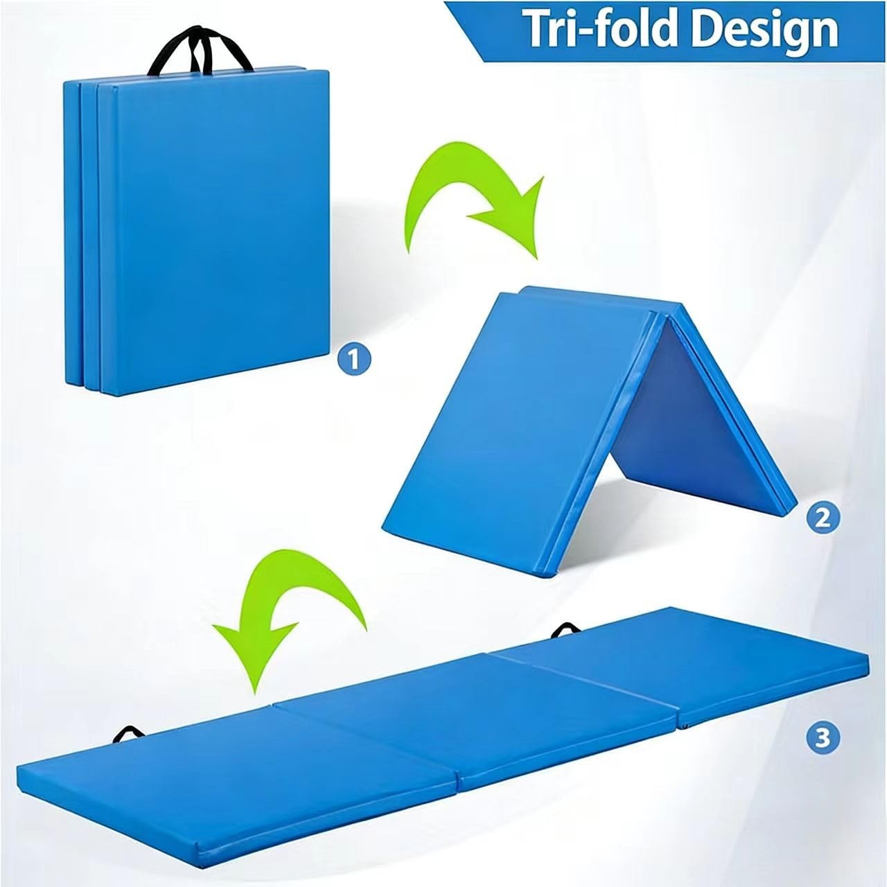 2.2 Inch Thick Tri-fold Folding Gym Mat for Yoga MMA Home Workout