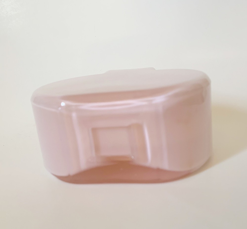 Light Pink Glass Vase - Opaque - Circular Base Rectangular Opening