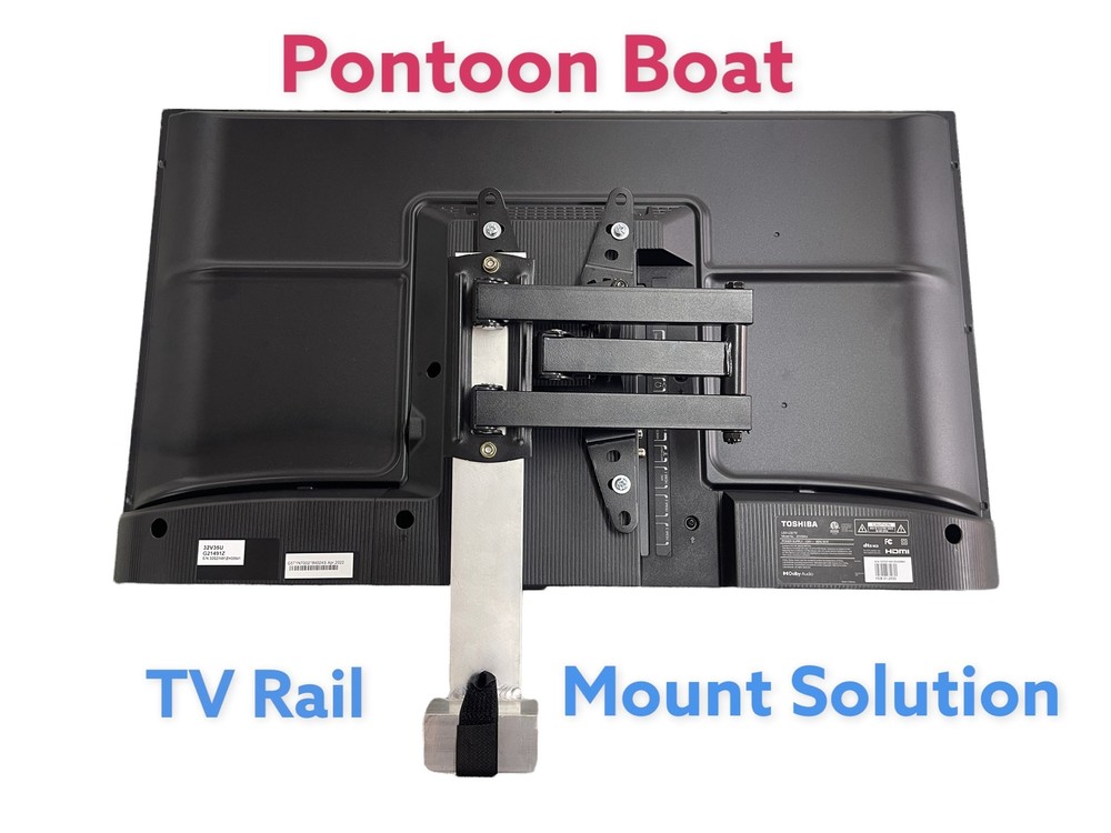 Pontoon Boat Solutions, Pontoon Boat Rail Mount TV Solution
