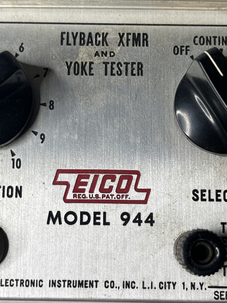 Eico - Model 944 - Flyback Transformer And Yoke Tester - Working