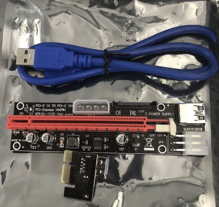 Ubit 3 Pack Latest PCI-E Riser Adapter Card + 60cm USB 3.0 Cable