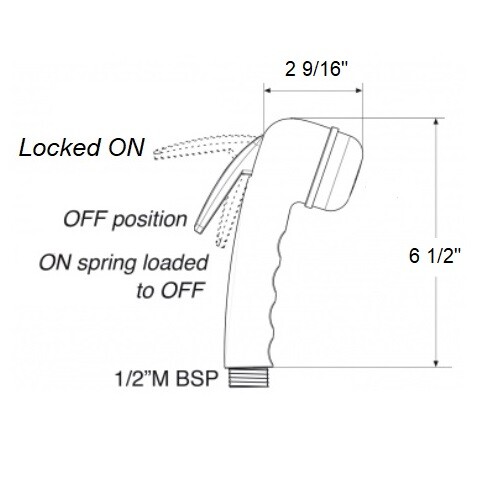 Scandvik 14117 Shower Mixer, White Euro Sprayer with Triangle Knobs
