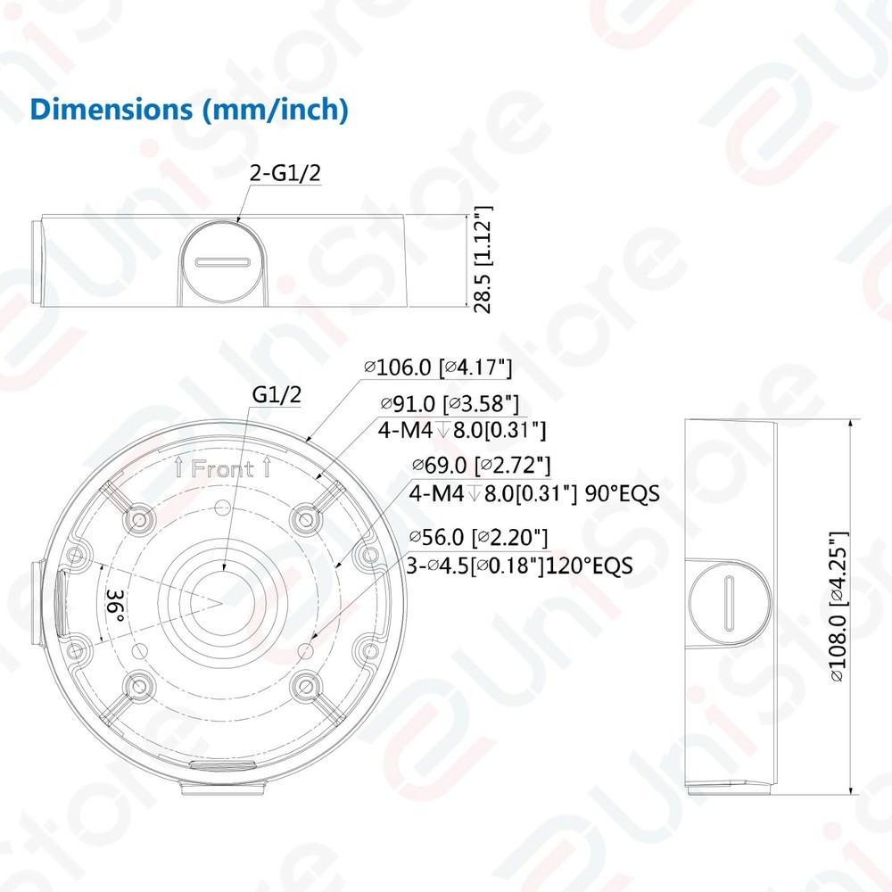 Original Dahua PFA139 Wall Mounting Junction Box for Select CCTV Security Camera